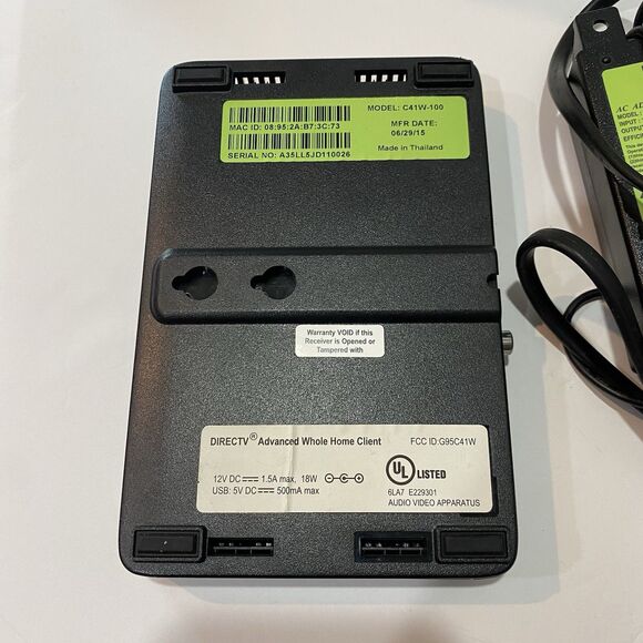DIRECT TV ADVANCED WHOLE HOME CLIENT MODEL C41W-100 WITH AC ADAPTER - Picture 2 of 7